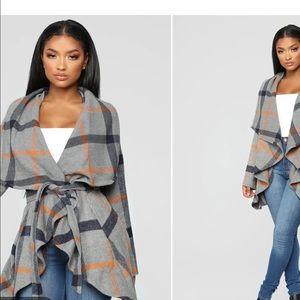 Grey jacket with orange detail